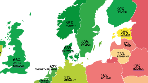 Eesti on 21. kohal Euroopa riikide LGBTI inimõiguste paremusjärjestuses